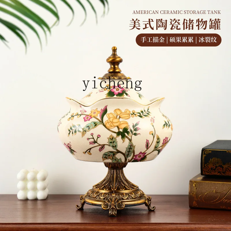 

ZYA retro ceramic general storage tank, high-end home jewelry ornament, jewelry box, candy storage.