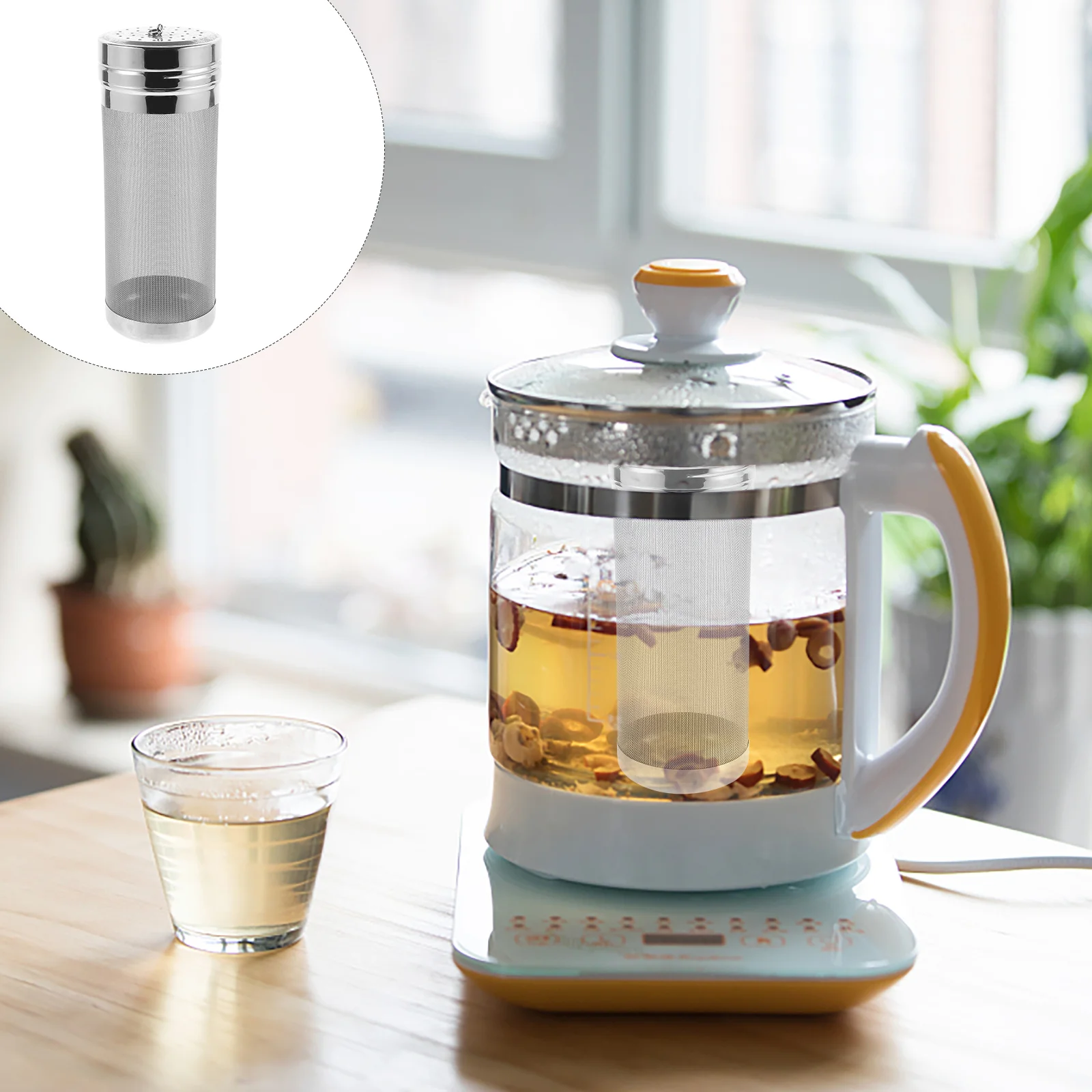 

Beer Brewing Filter Stainless Steel Mesh Strainer Cylinder with Lid for Home Filtering and Wine Making Mesh Filter Tube