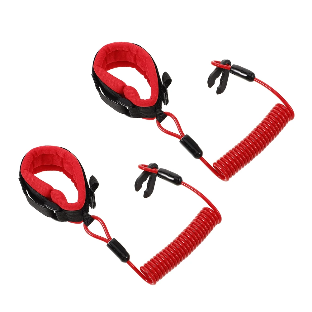 

2pcs Motorboat Flameout Rope Safety Lanyard Cord Outboard Leash Tpu Boating Engine Marine Safety Harness Ideal For Water Sports