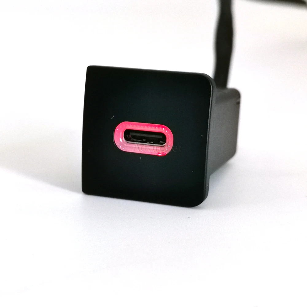 Car Charger USB Charging Outlet Power Adapter Type C PD Auto Charging Adapter Button For VW Golf 6 Jetta 5 MK5
