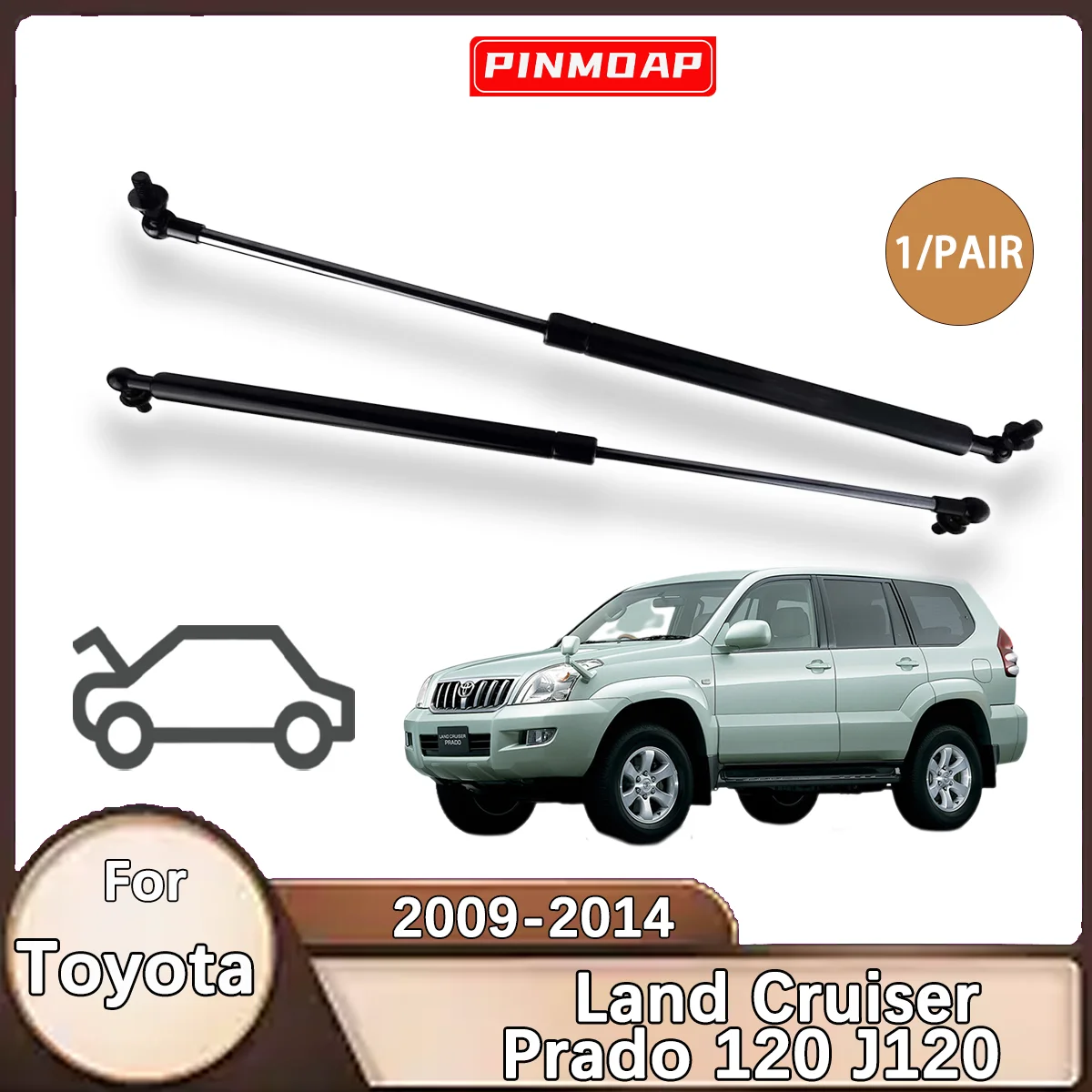 

Front Hood Gas Struts Spring Bar For Toyota Land Cruiser Prado 120 J120 2002-2009 OE 5345069055 Hood Lift Support rod