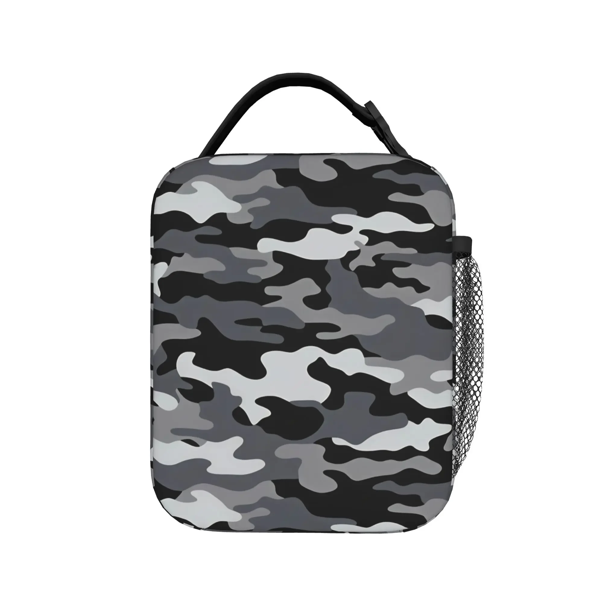 Dark Urban Camo Lunch Bag Funny Picnic Lunch Box Designer Portable Thermal Lunch Bags