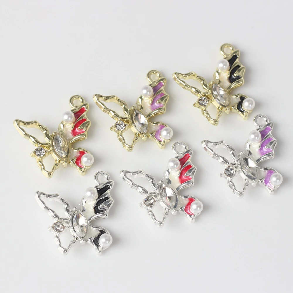 

10pcs Cute Hollow Butterfly Shape Pendant Earring Necklace Bracelet Jewelry Making Handmade DIY Accessories Ornament Fashion