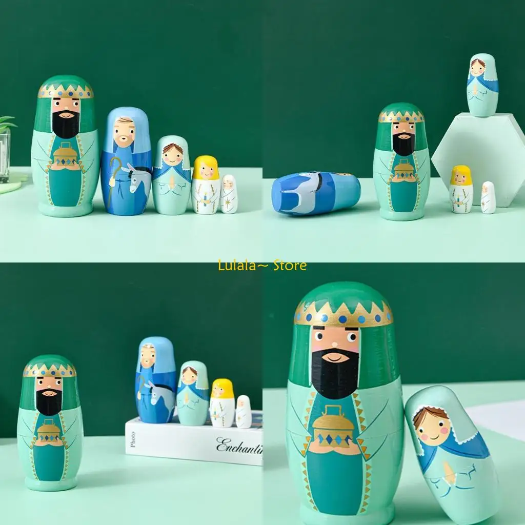 

Y4QA Детские интерактивные игровые принадлежности Король Матрешка Портативная деревянная игрушка для Дол