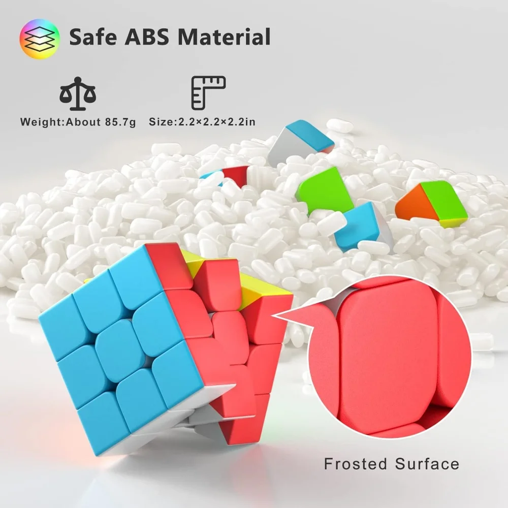 Qiyi 풀 사이즈 3x3x3 스피드 큐브 6 팩 매직 큐브 퍼즐 파티 장난감, 스피드 큐브 스티커리스 매직 큐브 퍼즐 큐브 장난감 선물