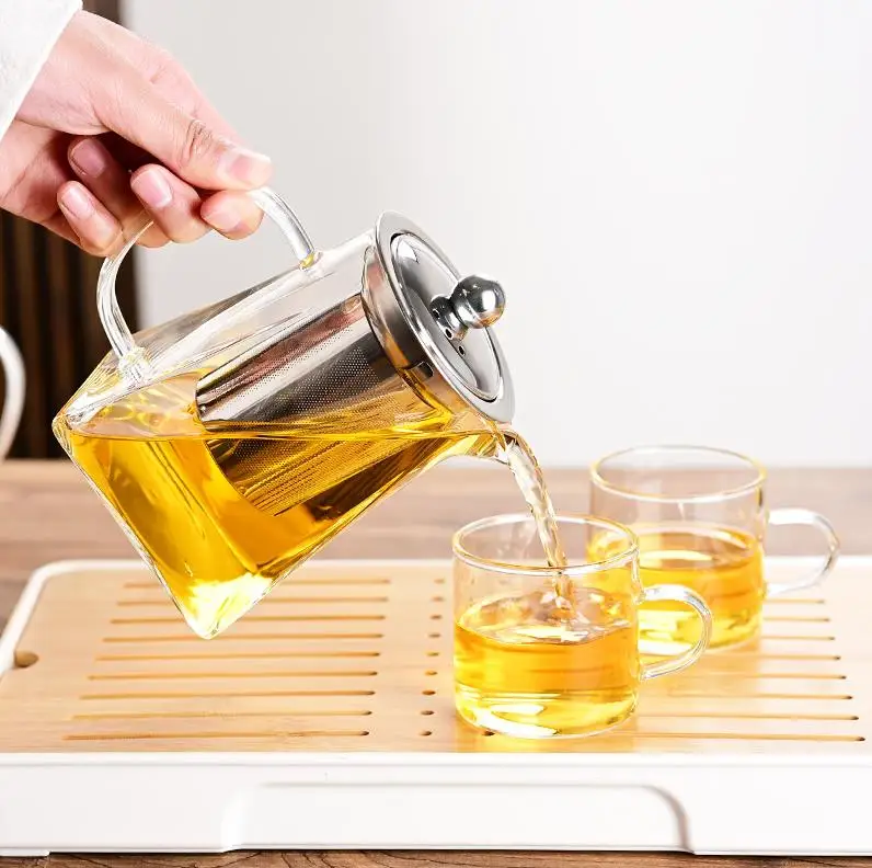 350ML Clear Heat Resistant Glass Teapot Jug Infuser Coffee Tea Leaf Herbal Pot Flower Teapot Milk Juice Containers ni182