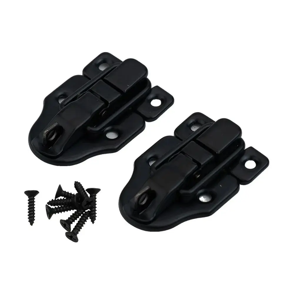2pcs Zinc Alloy Antique Bronze Tin Box Latches for Wooden Crate Toolbox Jewelry Box with Sliding Closure Mechanism