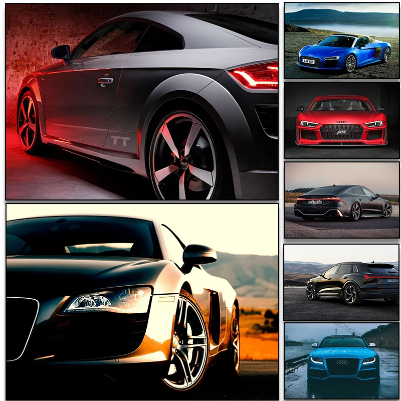 Super Cars Audi R8 Sport Series Poster Prints Canvas Painting HD Print Wall Art Pictures Fans Bedroom Home Decor Collect Artwork