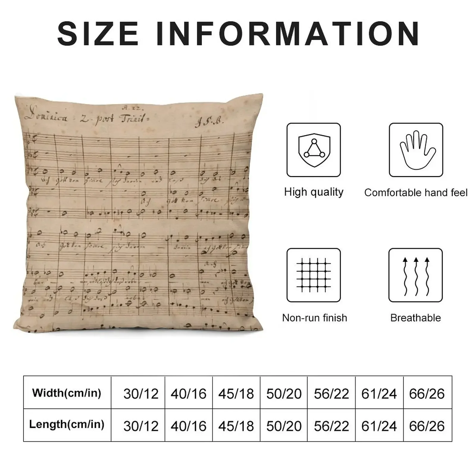 Bach Original handwritten score by Johann Sebastian Bach Throw Pillow Pillowcases Bed Cushions Luxury Cushion Cover pillow