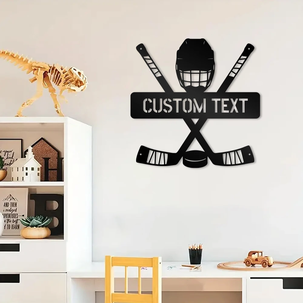 

1pc Ice hockey funny Customized Text Metal Wall Signs Iron Wall Plaque For Club Decor