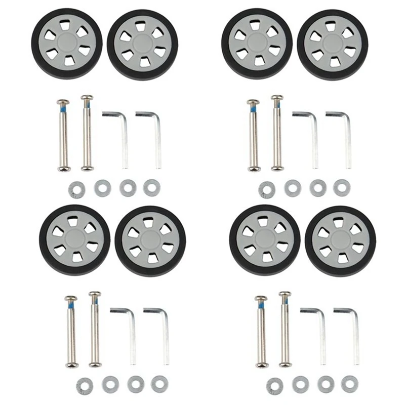 8X Luggage Accessories Wheels Aircraft Suitcase Pulley Rollers Mute Wheel Wear- Parts Repair 55X12Mm