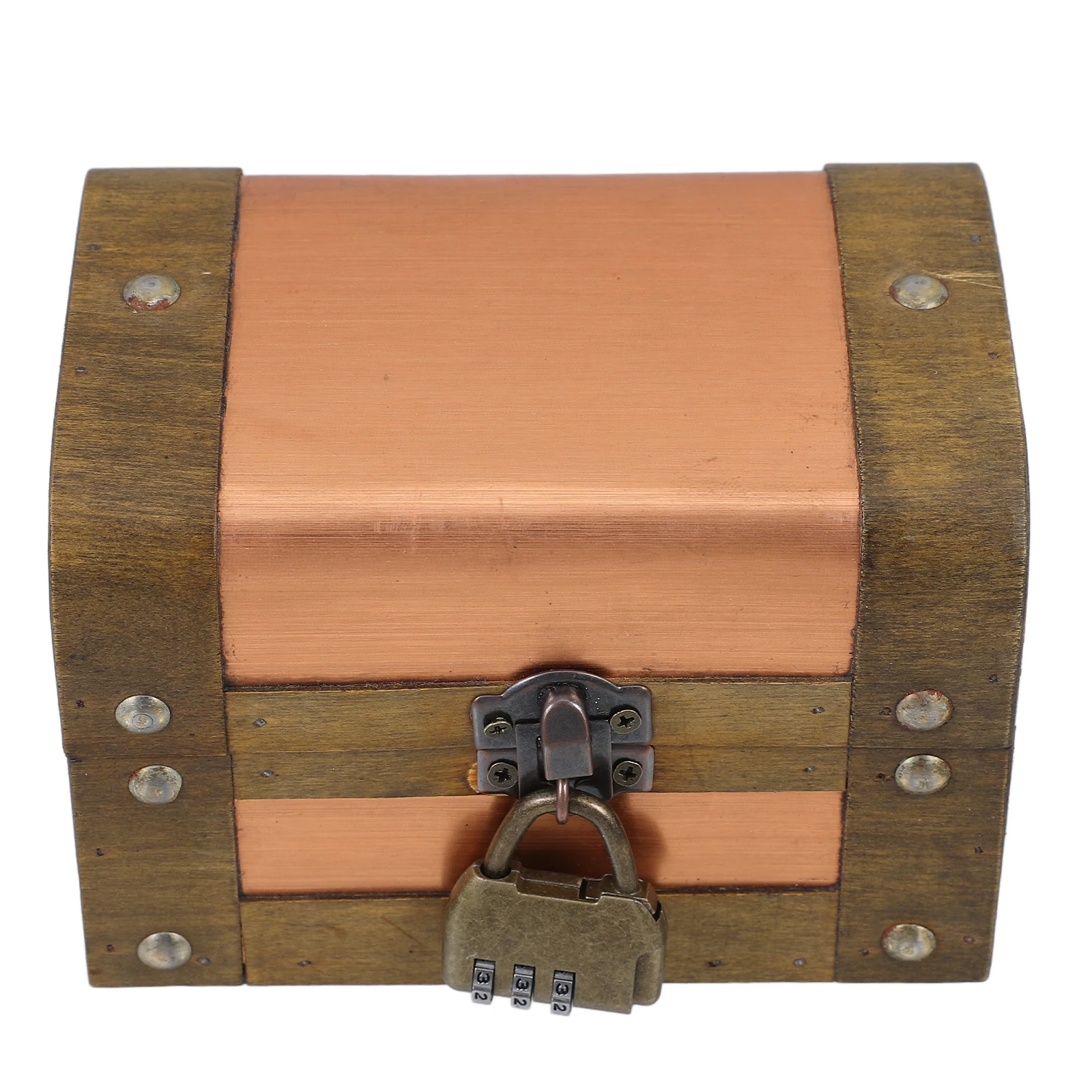

1 Wooden Treasure Chest Multi Storage Organizer Jewelry Box For Desktop Organization And Film Props Decorative Trinket Case