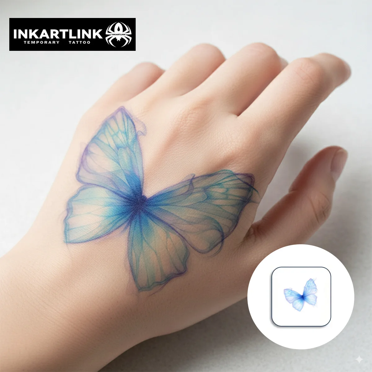 INKARTLINK Temporary Tattoo Stickers Waterproof Color Printing Butterfly Temporary Tattoo Party Supplies DIY Stickers