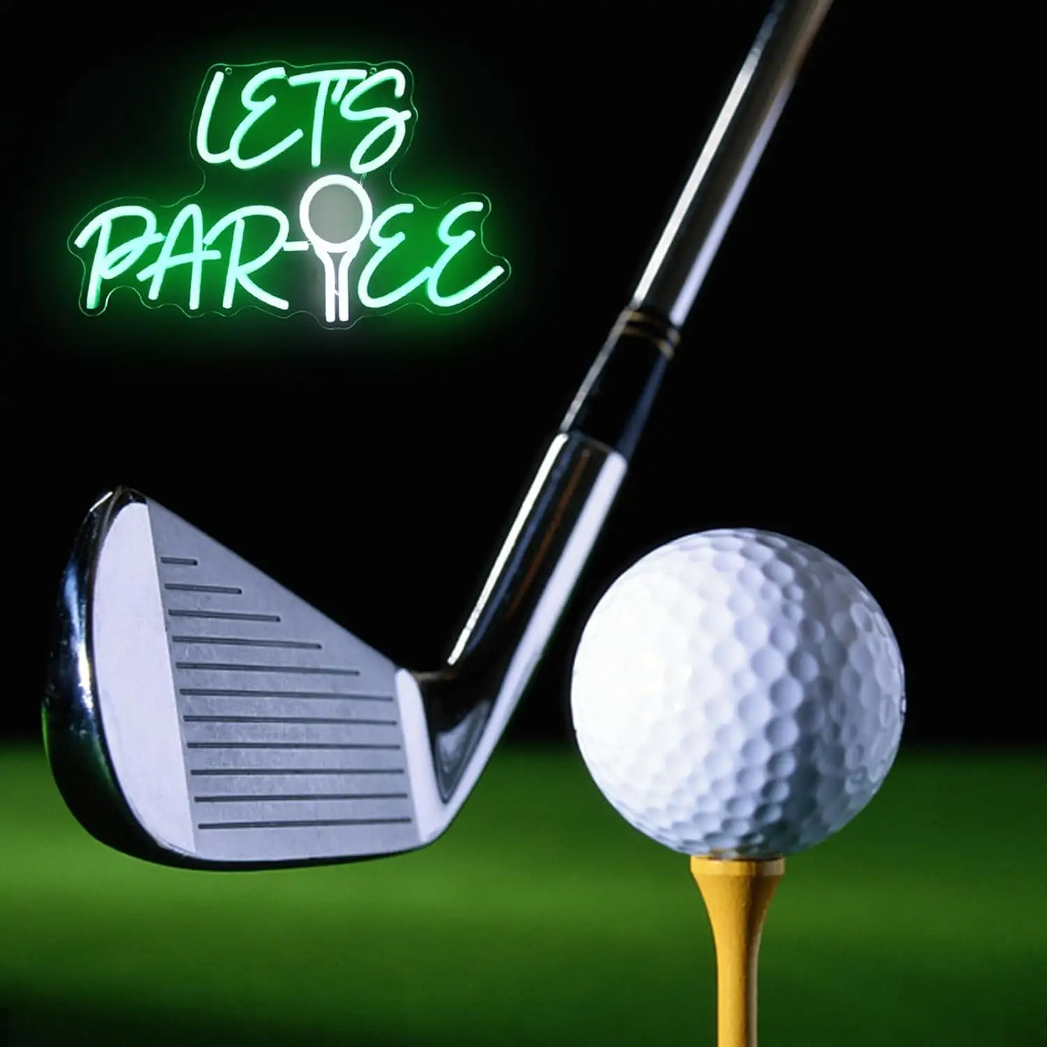 Let's Par Tee Neon Sign Golf Ball USB Dimmable LED Neon Lights for Golf Club Bedroom Man Cave Party Wall Art Decoration Gifts view 2