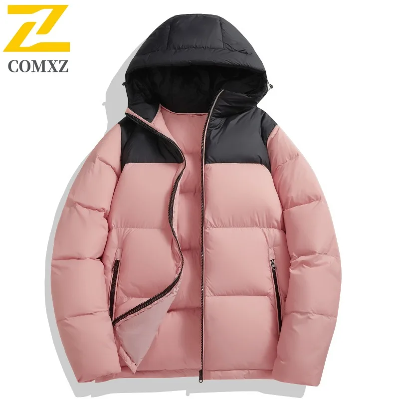

COMXZ Мужская зимняя куртка Модный модный стиль с капюшоном Уличный вид Теплая лыжная куртка-пуховик Повседневная прогулка Высококачественное стеганое пальто