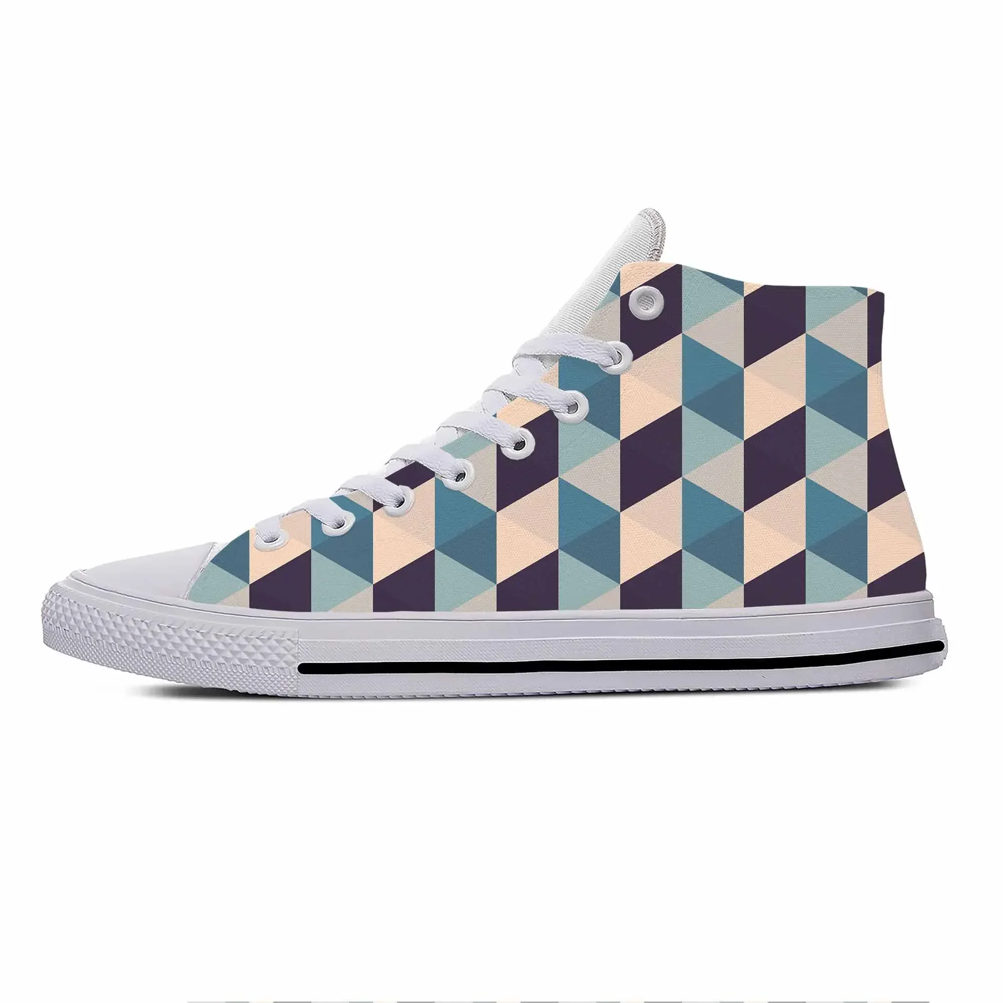 Summer Hot Geometric Abstract Triangle Aesthetic Latest Casual Shoes Men Women Fashion Sneakers High Top Classic Board Shoes