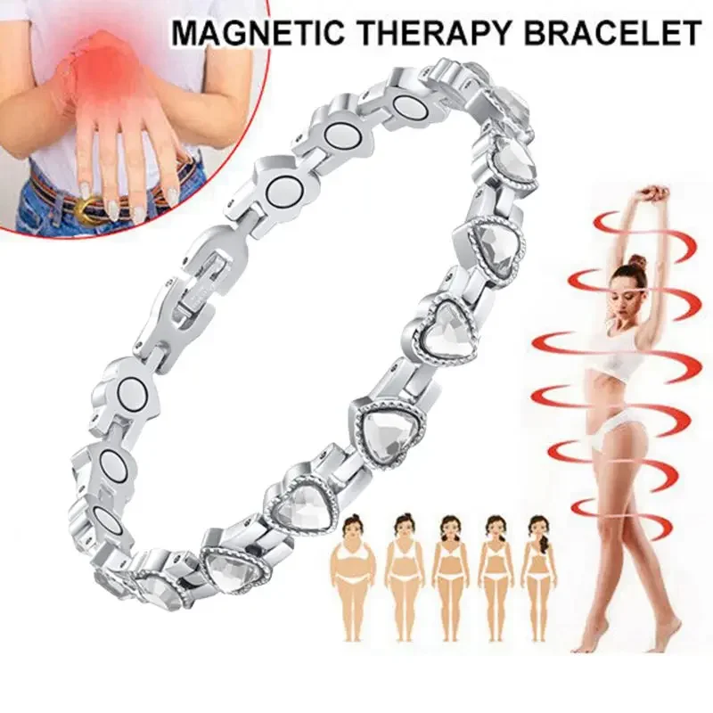 

Magnetic Healing Therapy Arthritis Bracelet Health Weight Loss Pain Relief Women Magnet Heart Bracelets Carpal Tunnel Syndrome