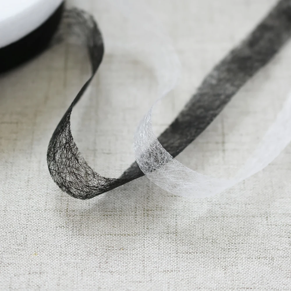 70meter Double-Side Adhesive Fabric Non-Woven Iron-On Interlining Fabric Clothing Sewing Accessories Black White 30Yard 1 To 3cm