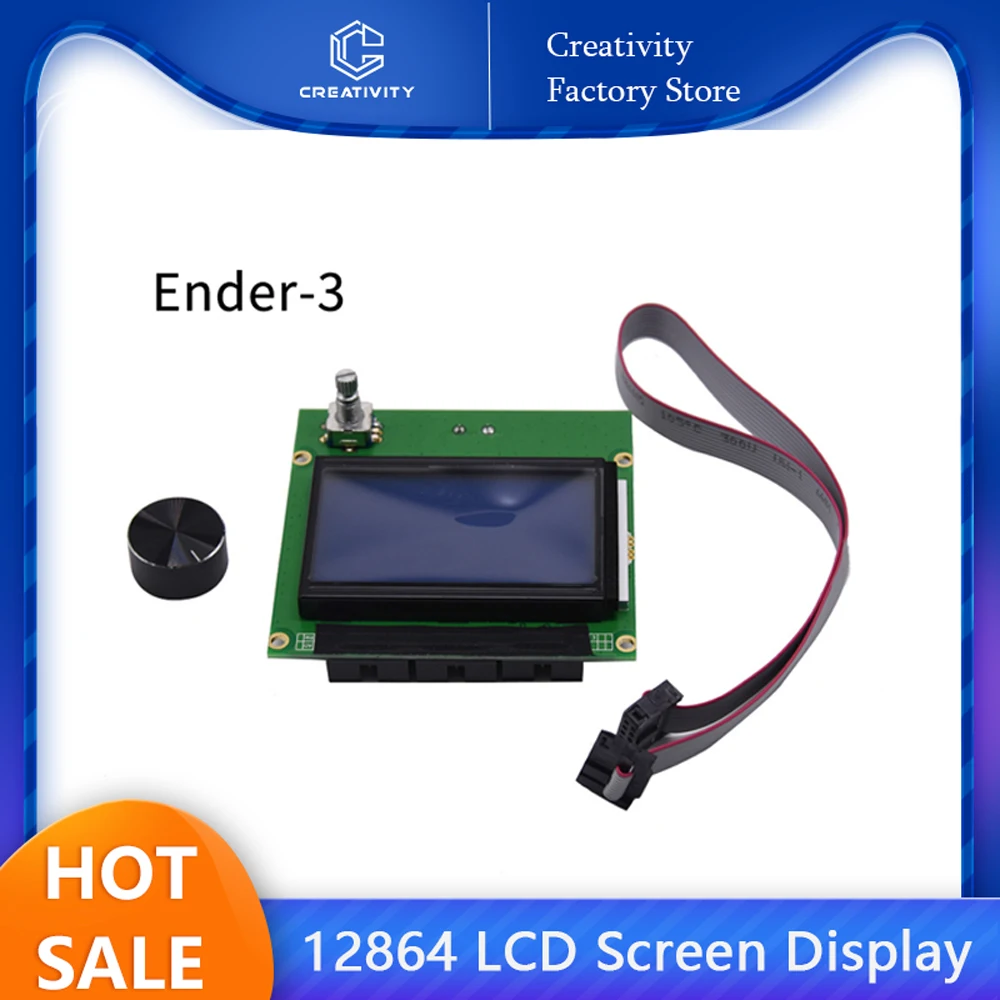 Ender3 12864 LCD ekran mavi kontrol paneli kurulu kablo ile Ender-3/ Ender-3 PRO/Ender-5/CR10 3d yazıcı parçaları