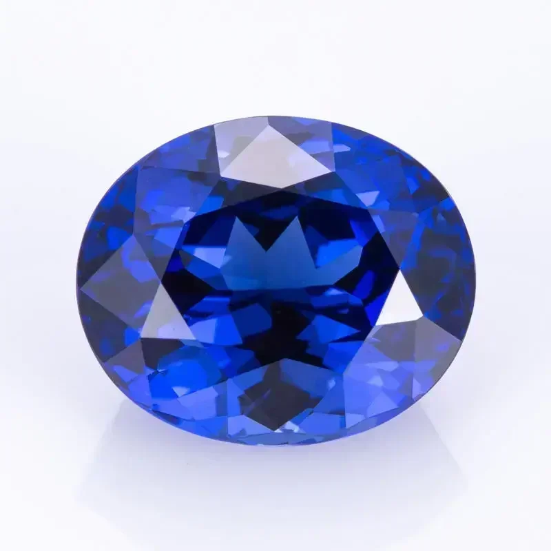 Lab Grown Sapphire Royal Blue Color  Oval Shape Charm Gemstones for Diy Jewelry Making Materials Selectable AGL Certificate