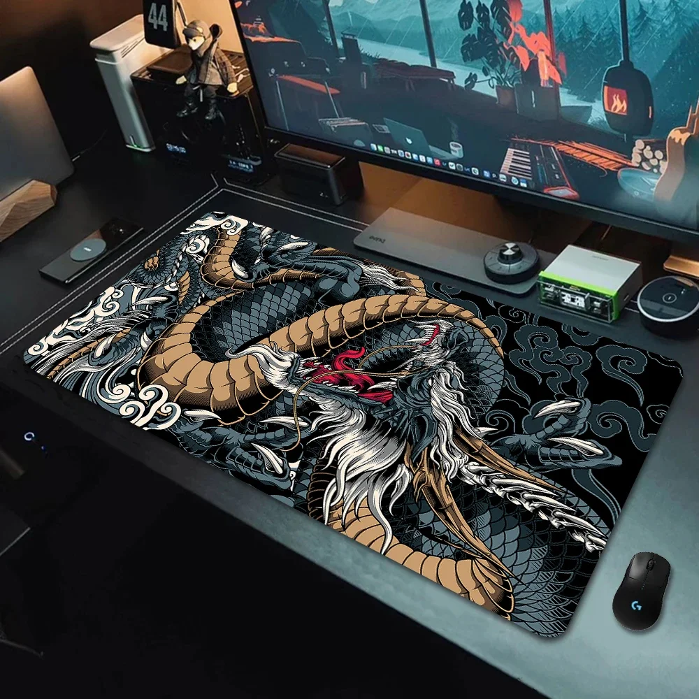 China Dragon Large Mouse Pad New Gamer Carpet Table Mat XXL Gaming Mousepad Long Padding Desktop Accessories Keyboard MousePads