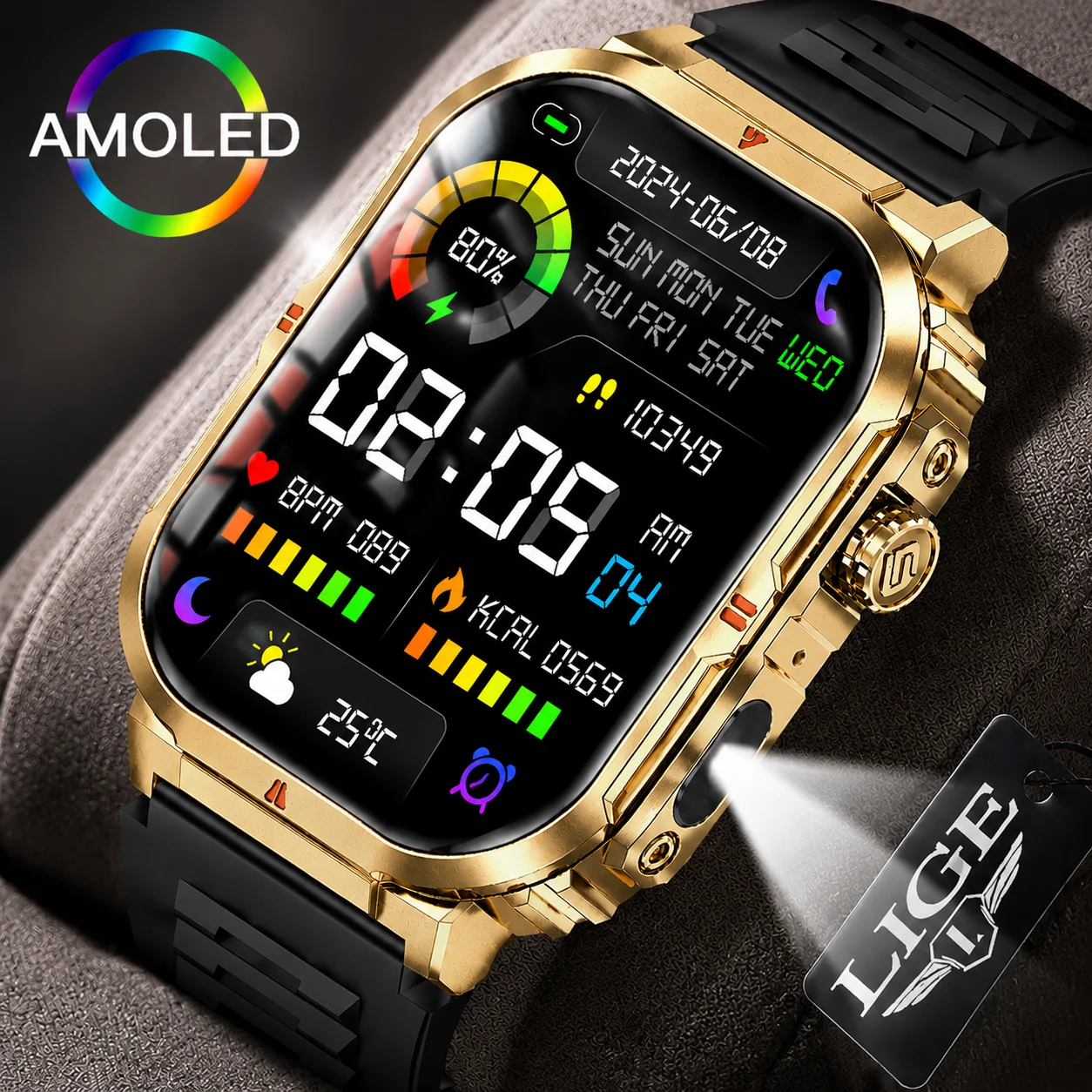 

LIGE New Men Bluetooth Call Smart Watch Heart Rate Health Monitor Smart Watches IP68 Waterproof Women Smartwatch For Android IOS