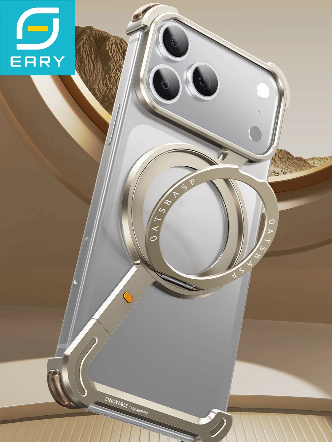 

Eary Z Case for iPhone 17 Pro Max 17 Air Wireless Charging With Magsafe Ring Holder 360°Rotate Stand Shockproof Protective Cover