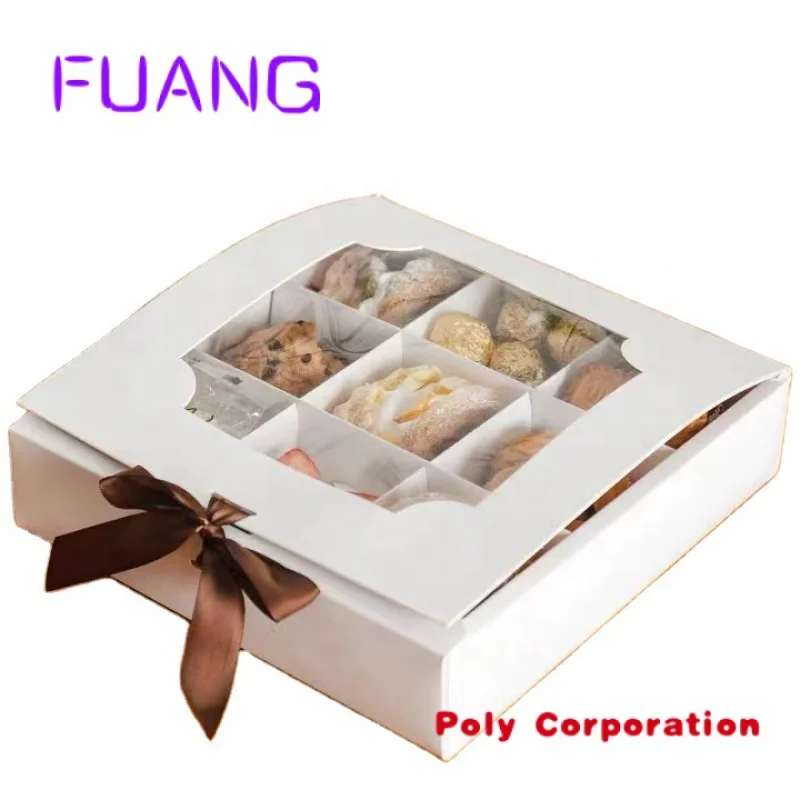 Custom  Customize folding cookie box package paper box custom  chocolate/donuts/sweet bakery/cake/ for paper food box with divid