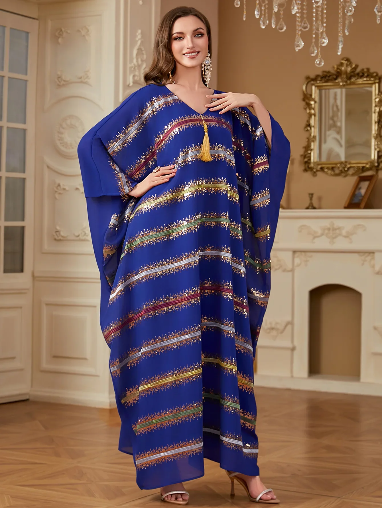 رداء عربي سعودي شرابة جلابة عيد رمضان فستان مسلم نسائي ترتر فاخر دبي عباية تركيا قفطان إسلام جلابية قفطان