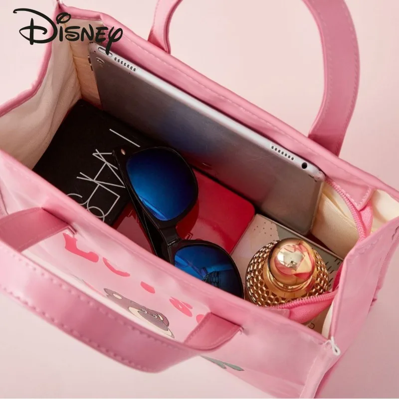 Disney กระเป๋าถือผู้หญิงลายหมีสตอเบอรี่, กระเป๋าถือแฟชั่นคุณภาพสูงสำหรับสตรีใส่ไปทำงานได้หลายโอกาส