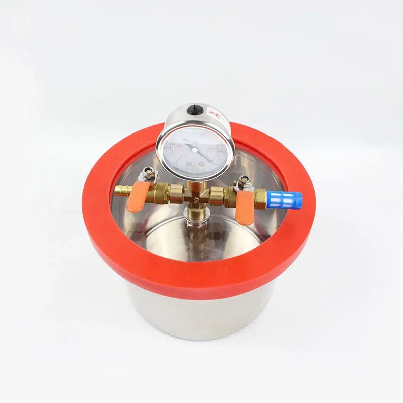 20CM Stainless Steel Vacuum Degassing Chamber Diameter Epoxy Resin Vacuum Defoaming Barrel With 12MM Thickness Acrylic Lid 3L