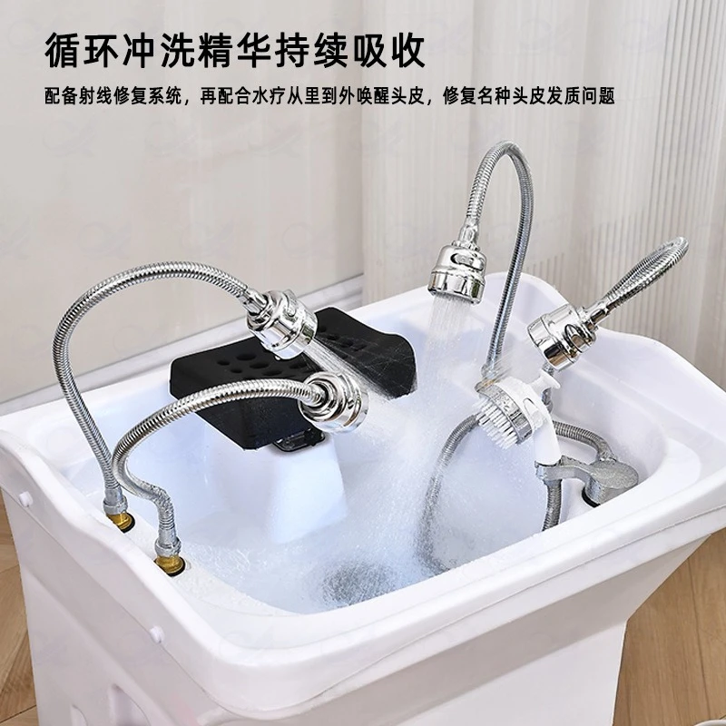 Shampoo bed, barber shop, special for health center, movable constant temperature water circulation head treatment basin can be