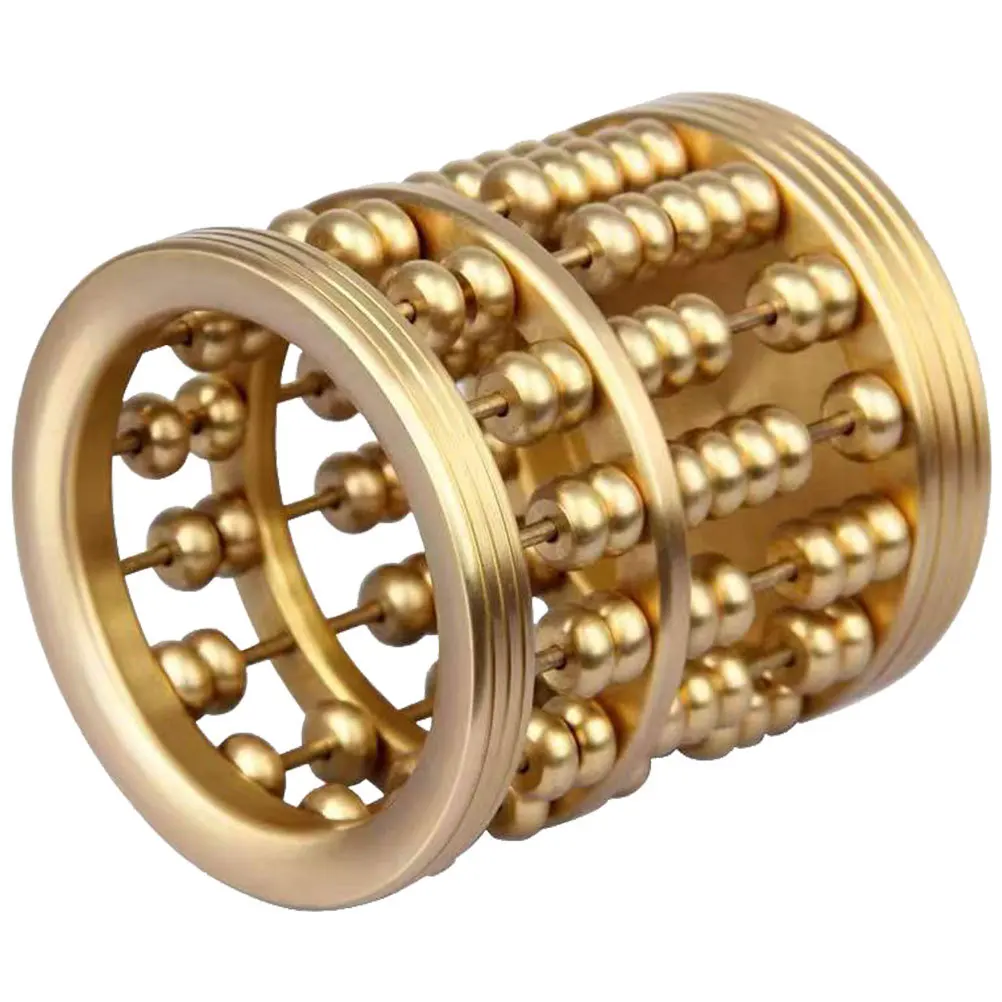 

Brass Abacus Pen Holder Vintage Metal Craft Desktop Pen Storage Organizer Pencil Cup Home Office Decoration Abacus Figurine