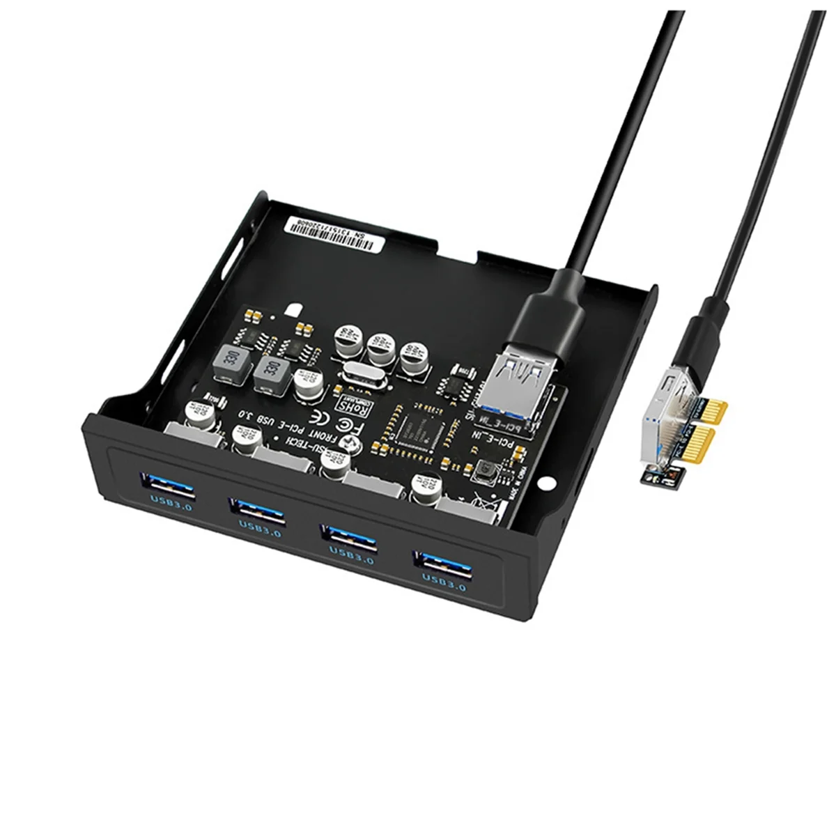 HOT AC18 PCI-E a USB 3.0 PC Pannello frontale Scheda di espansione USB PCIE Adattatore USB Staffa del pannello frontale floppy da 3,5 pollici PCI-E X1 Riser