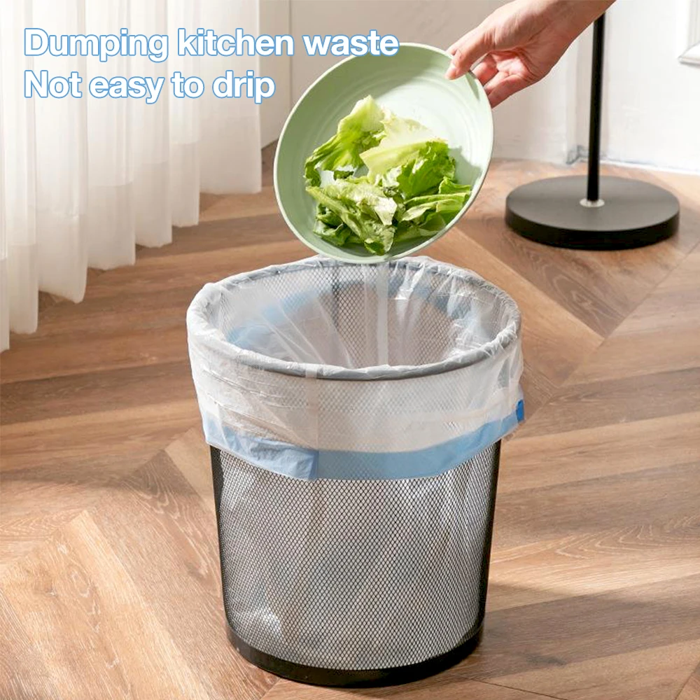 5/10 Rolls 150Pcs Drawstring Garbage Bag Thickened Garbage Disposal Bag Kitchen Waste Bag Toilet Trash Storage Bag Weighing 10kg