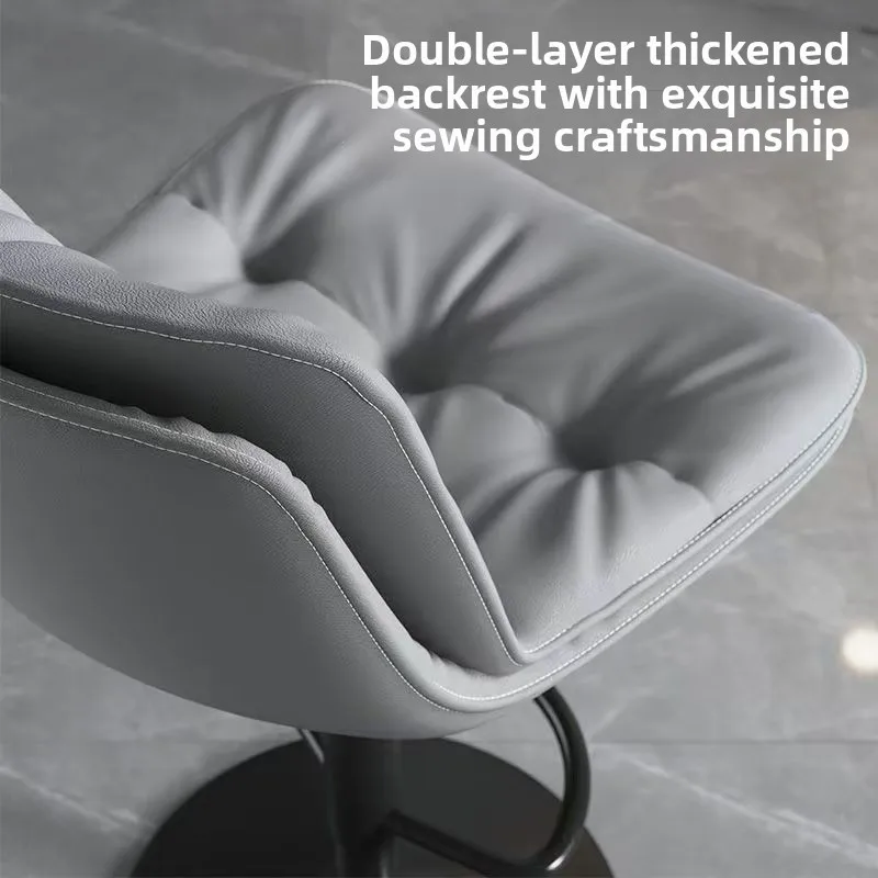 Nordic bar chair, home modern simple bar stool backrest light luxury bar chair, lifting and rotating cash register high foot bar