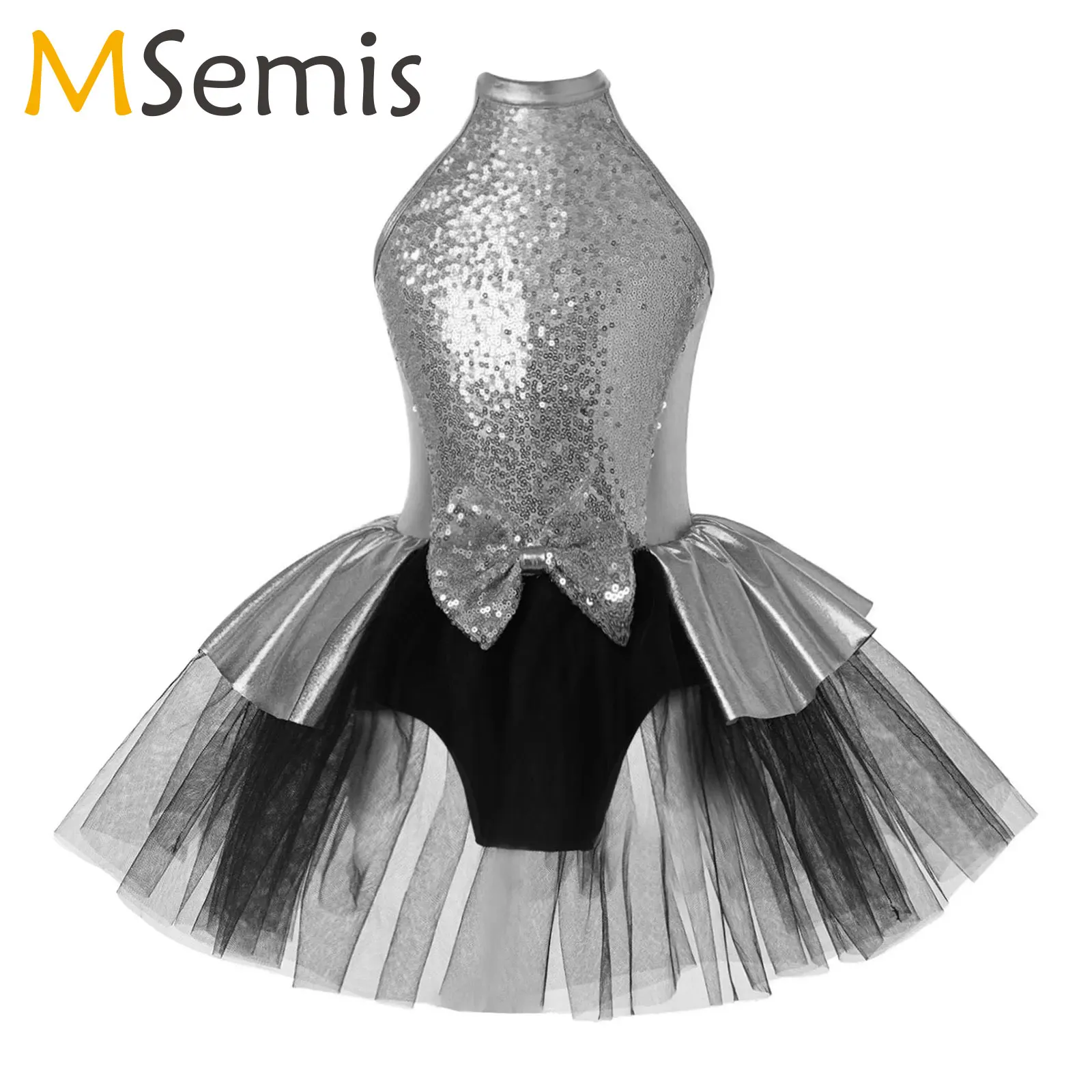 Kids Girl Ballet Tutu Dress for Children Jazz Dance Clothing Sequins Polka Dots Ballet Dance Costume Stage Performance Dancewear