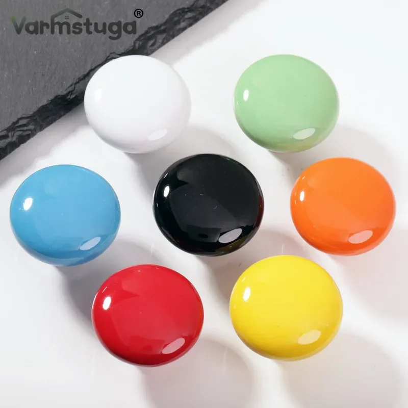 Candy Color Round Furniture Ceramic Knob Cabinet Drawer Closet Cupboard Handles Modern Kitchen Handle Furniture Hardware