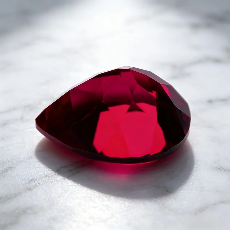 Lab Grown Ruby Pear Cut Pigeon Blood Red Charms Gemstone for DIY Ring Necklace Earrings Main Materials Selectable Certificate
