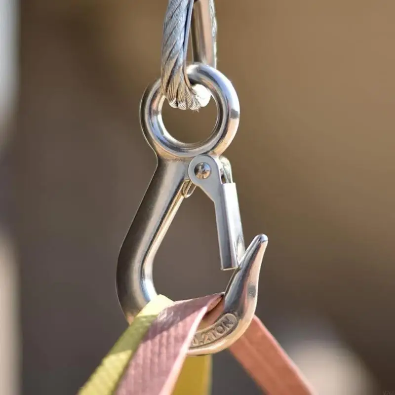 M76E Steel Hook,Polished Cargo Hooks with Closable Openings for Rigging Setups