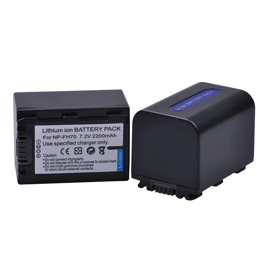 NP-FH70 Battery 2200mAh Rechargeable Batteries for Sony NP-FH30 NP-FH40 NP-FH60 NP-FH50 NP-FH70 HDR-XR Series Camera Battery