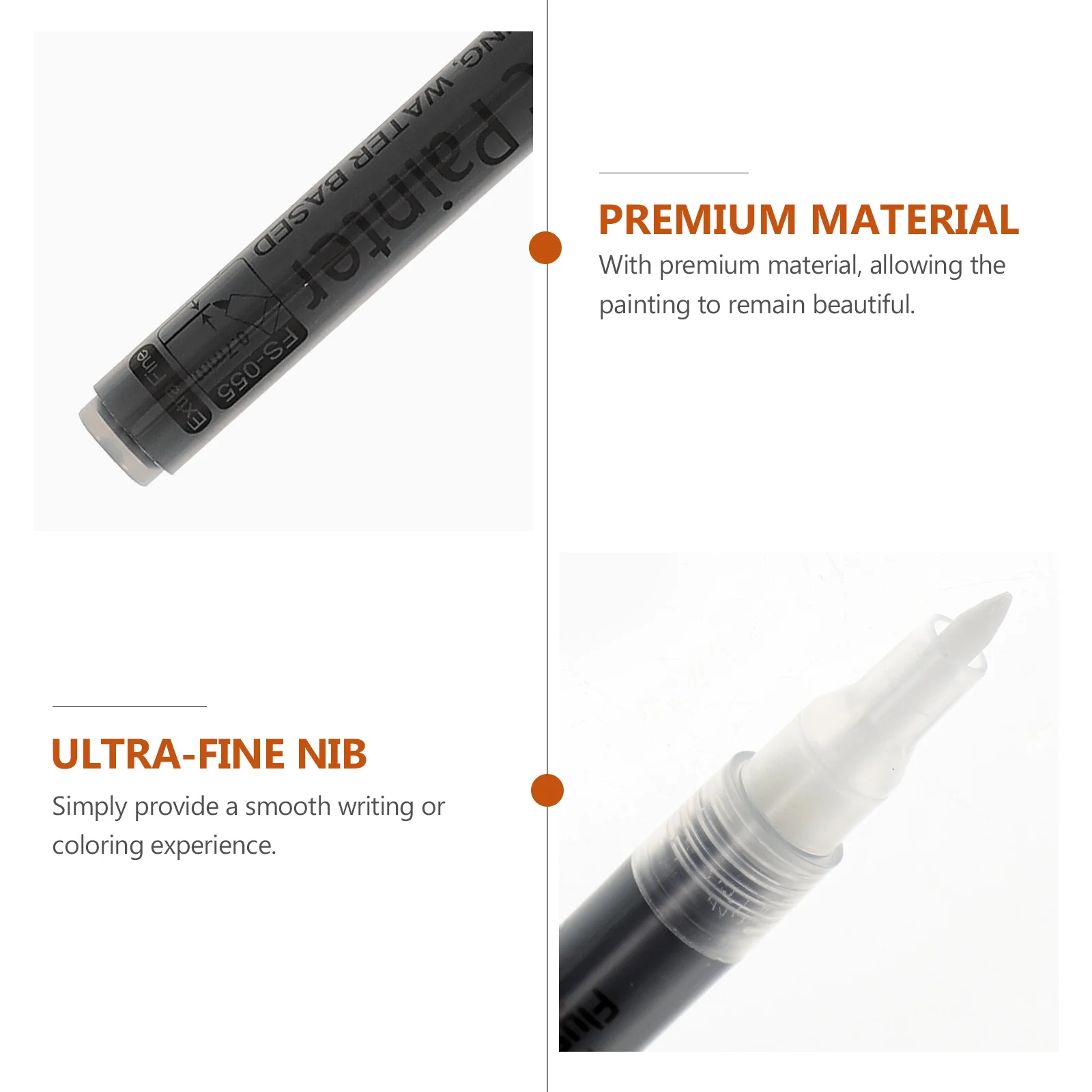 Stylos marqueurs en acrylique à pointe Fine, 6 pièces, marqueurs de dessin, démarrage facile, pression minimale, parfaits pour les projets artistiques, cadeaux de vacances