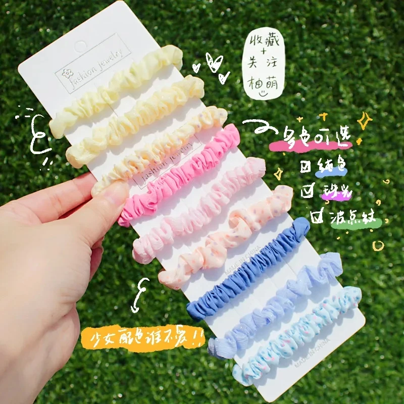 15pcs/set Women Elastic Hair Ties Soft Satin Hairbands Ties Ponytail Holder Scrunchies Kids Hair Accessories