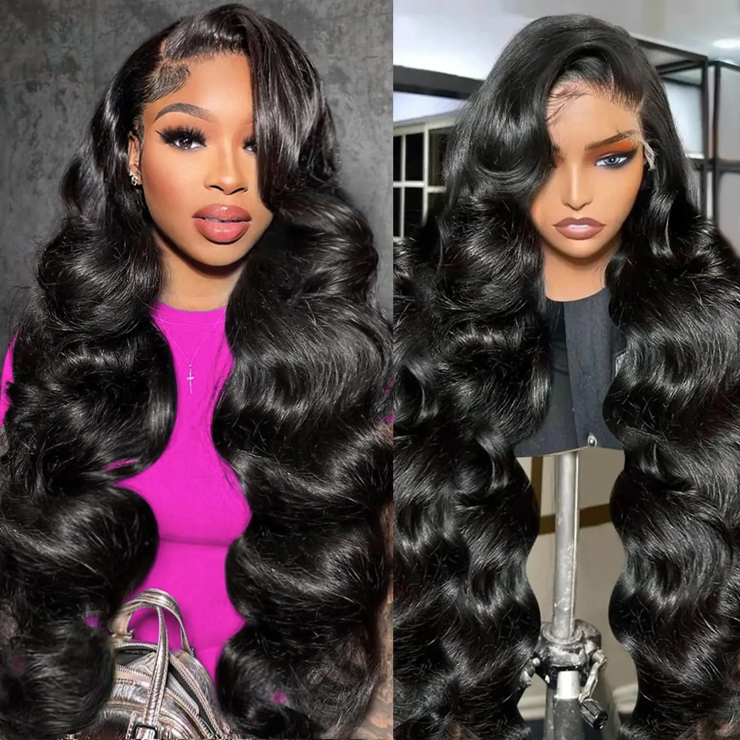 HD Transparent 13x4 13x6 Body Wave Lace Front Wig Pre Plucked 360 Lace Frontal Wig Human Hair Wigs For Women 4x4 Closure Wig