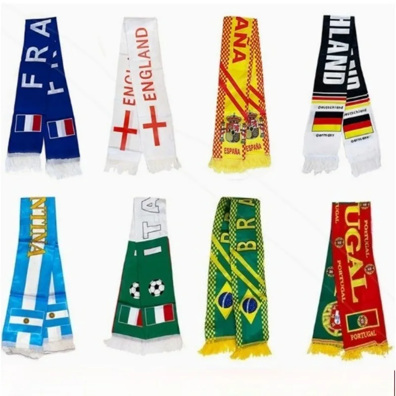 2026 Football Scarves: Brazil, Argentina, Germany, Spain, France, USA, Mexico, Canada – Designer Knitted Scarves