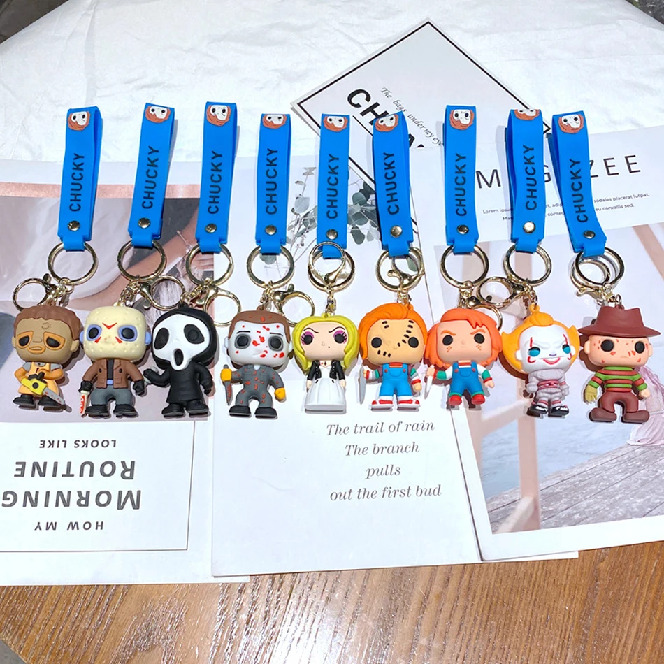 Filme de terror um pesadelo em elm street chaveiro cosplay horror acessórios de festa de halloween presentes dos desenhos animados pingente chaveiros
