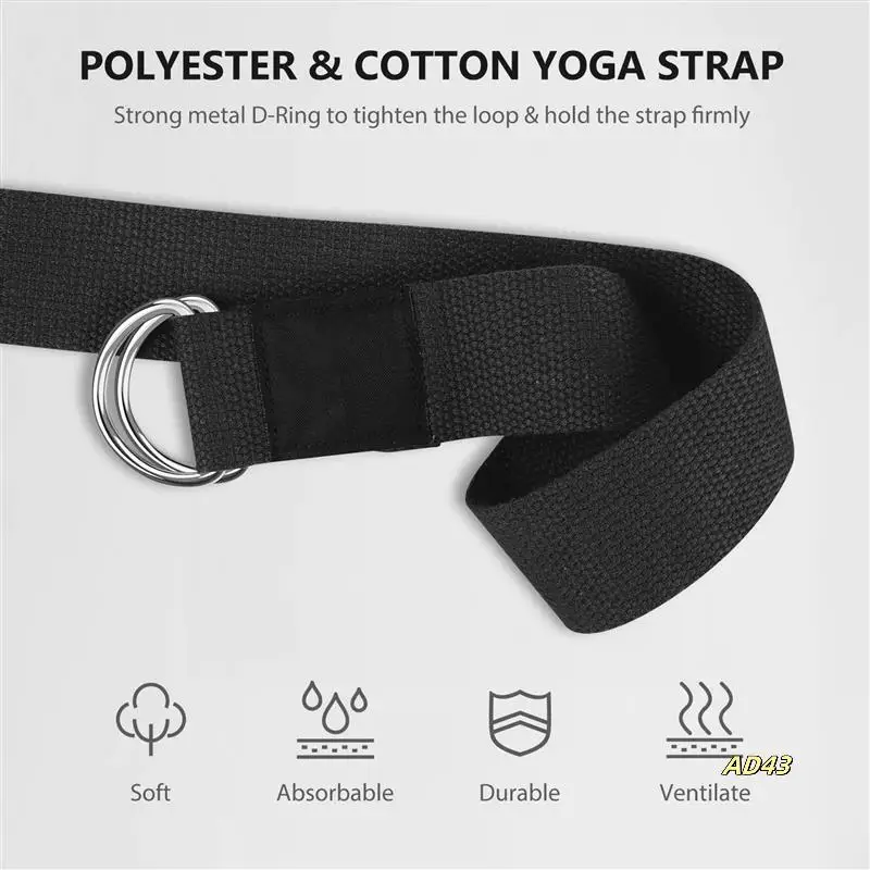 

8X Yoga Block And Yoga Strap Set EVA Foam Soft Non-Slip Yoga Blocks Universal Pilates Stretching Black
