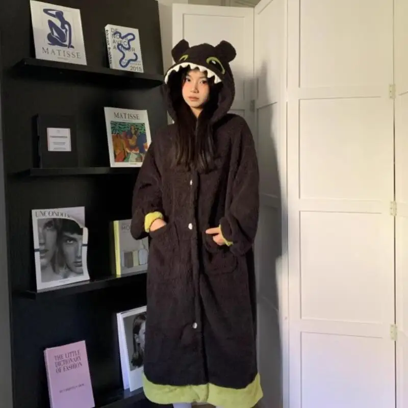 الكبار Kigurumi بلا أسنان التنين نيسيي منامة تأثيري حلي الجلباب أنيمي ثوب النوم هالوين الكرتون ملابس خاصة النعال