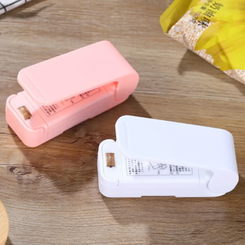 Mini máquina selladora de bolsas de plástico, máquina de sellado de Clip de almacenamiento, sellador portátil, sellado de embalaje para aperitivos