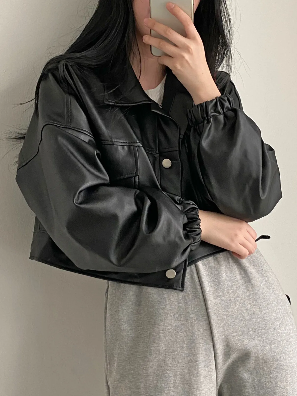 Chic Vintage ort Loose Fit Jaet Colletto alla coreana Bottone singolo Cappotto in pelle PU da donna Or Capispalla Pendolarismo Sle Lungo Sve